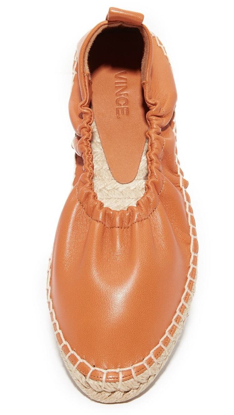 Vince. the Rae Lambskin Leather Espadrille Elasticized Topline in Tan W's Sz. 10